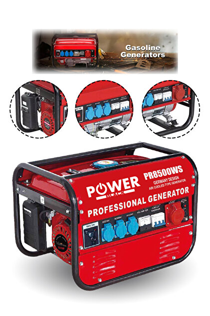 POWER BLACK BENZİNLİ JENARATÖR 3 KW MARŞLI İPLİ BAKIR SARGI