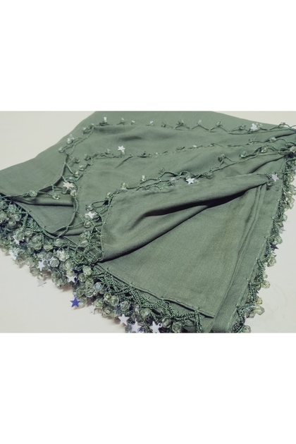 Handmade Star Embroidery, Beaded Writing, Cheesecloth, Scarf, Yemeni, Mevlüt Coverlet, 4 Sides Embroidered