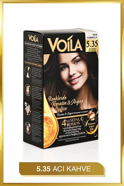Kadın Besleyici Keratin Kalıcı Acı Kahve 5.35 Saç Boyası