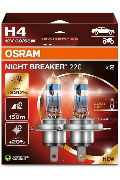 H4 Night Breaker 220 12V %220 Fazla Işık