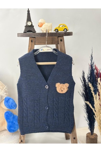 Baby Boy Embroidered Knitwear Cardigan&Vest