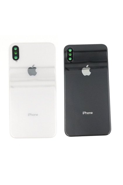Iphone Xs Uyumlu Kamera Camlı Arka Kapak Batarya Pil Kapağı Siyah