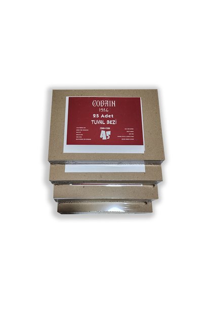 Cobain 25 Adet Tuval Bezi Pürüzsüz kesim Ölçü Seçenekli Akrilik Boya Yağlıboya için 300gr Astarlı