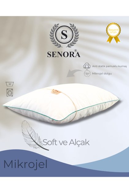 Soft Ve Alçak Yastık ( Çocuklar içinde uygundur)Anti Bakteriyel Mikrojel Elyaf Pamuklu Alez