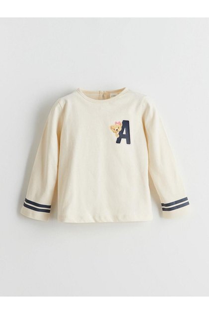 Lcw Kids Crew Neck Bear Teddy Printed Girls' T-Shirt (S5)