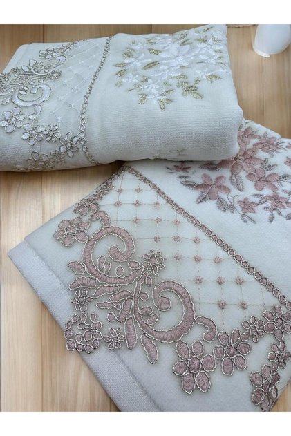 2 Pieces Lace Daily Towel 50X90 cm