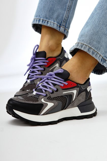 Onella Smoked Suede Detailed Lace-Up Women's Sneakers