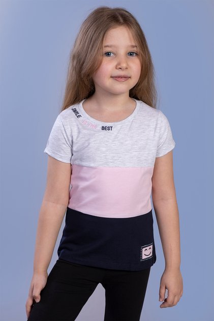 Girl's Garnished Embroidery Detailed T-Shirt