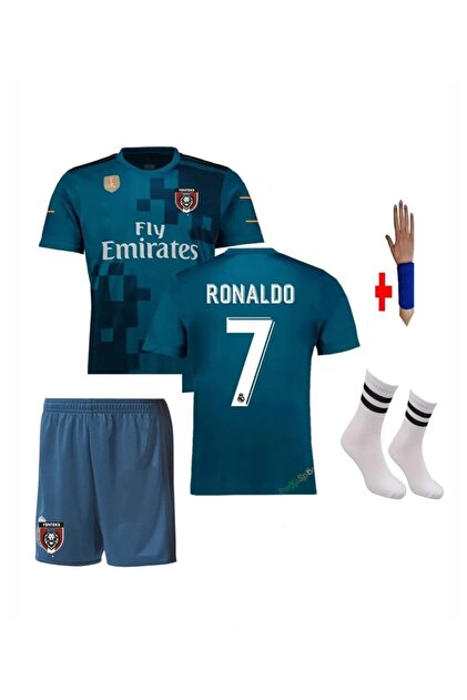 yenteks Cr7 Number 7 Ronaldo Turquoise Kids Jersey Set Set of 4