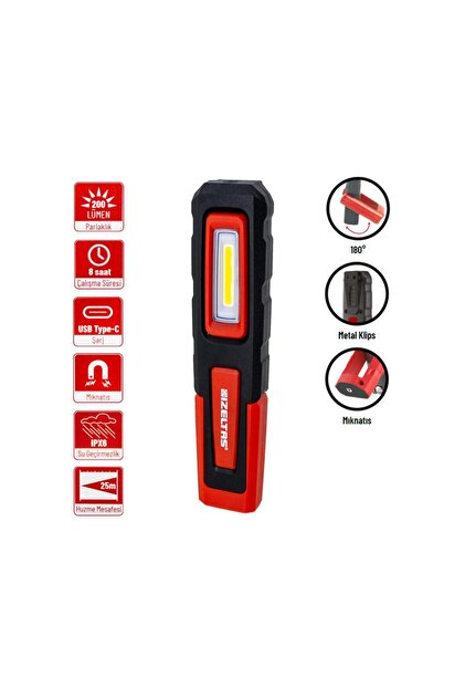 İzeltaş İzeltaş COB LED Şarjlı Küçük Boy Çalışma Lambası 200 lm