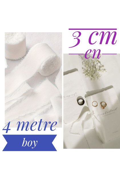 4 metre Jessica kumaş kurdele ,3 cm en ,davetiye kurdelesi