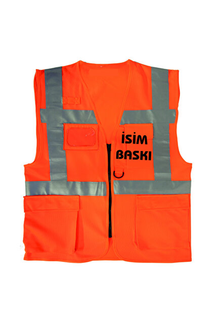 Ikaz Yeleği Mühendis Tipi Cepli Fosforlu Reflektörlü İş Yeleği