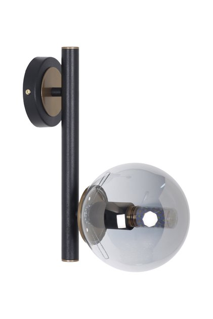 Libra Black Antique Smoked Glass Sconce