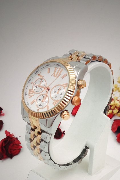Silver Rose Gold Unisex Wristwatch Roman Numeral Ipc Plated