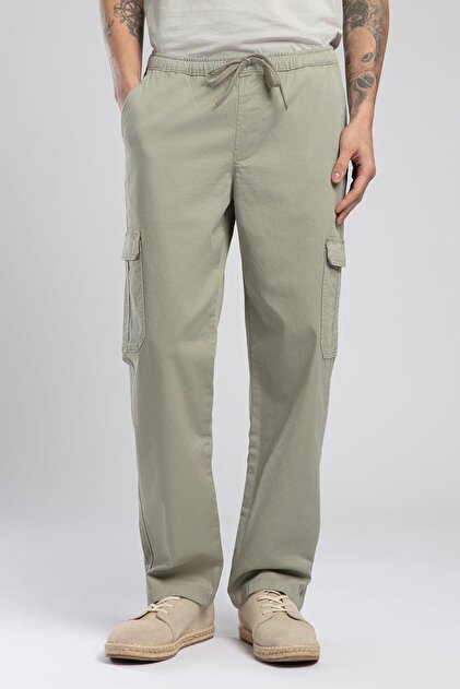 Lee Cooper Düz Paça Açık Haki Erkek Kargo Pantolon 252 LCM 221012