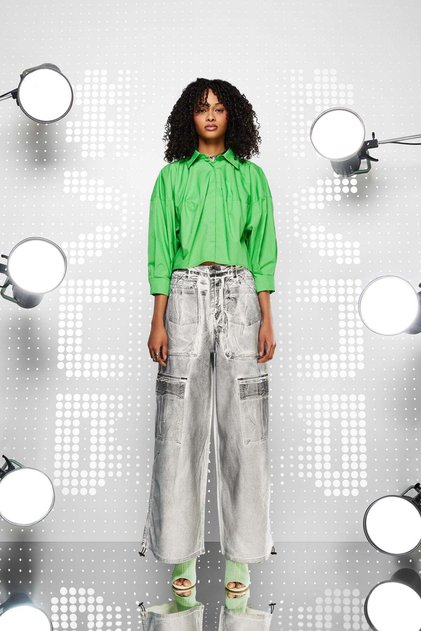 Women's Black Ecru Trousers 15106