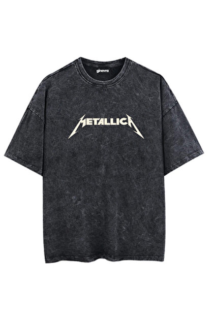 Ginevra Unisex Yıkamalı Led Zeppelin Baskılı Oversize T-shirt