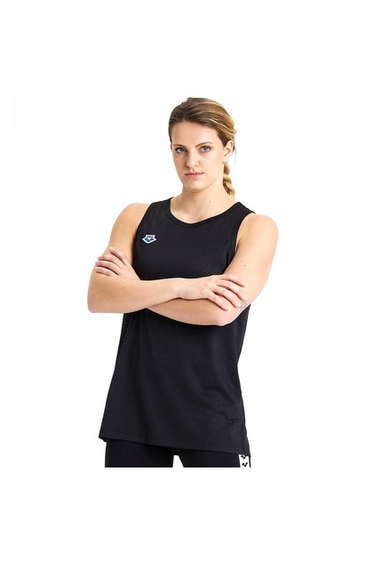 Tricou Icons Tank Top Mesh pentru femei, negru, stil casual005107552