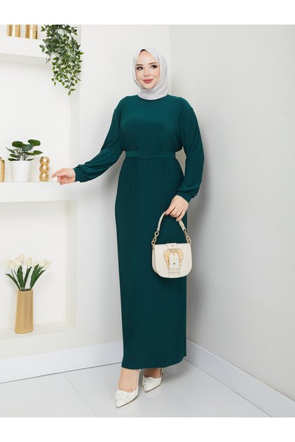 Wonderful Sandy Belted Pleated Dress