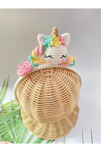 Unicorn Amigurumi Coroană lucrată manual 100% bumbac