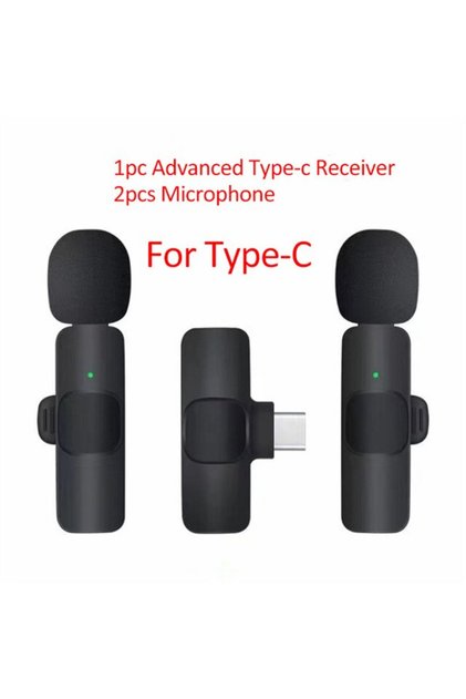Type C GAMINJA Wireless Lavalier Microphone Portable Audio Video Recording Mini Mic for iPhone Andro