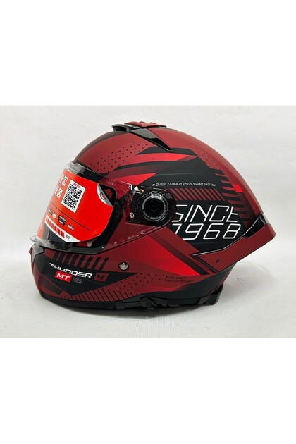 Thunder 4sv Luminence D5 Şefaf Vizörlü Kask Mat Renk - Iç Güneş Vizörlü