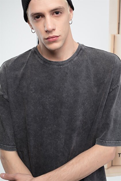 じーでぃー様 Trendiz Basic Erkek Yıkamalı Tshirt Antrasit - Fiyatı, Yorumları