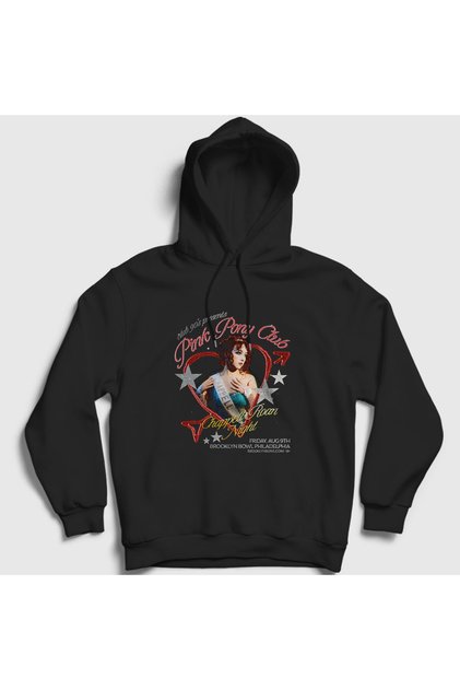 Unisex Black Pink Pony Club Chappell Roan Hooded Sweatshirt 471441Tt