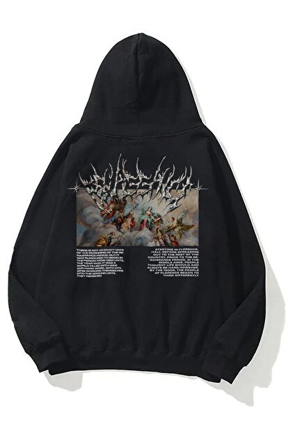 Trendiz Unisex Angel Sweatshirt Hoodie Siyah - Fiyatı, Yorumları