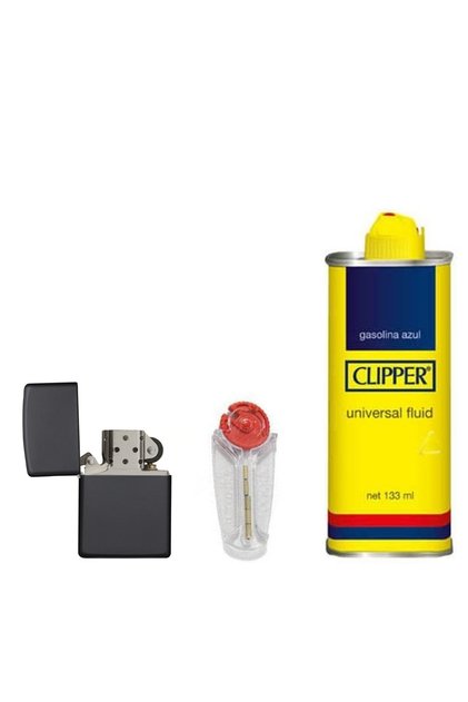 Siyah Benzinli Çakmak Clipper 133 ml Benzin 6’lı Çakmak Taşı Süper Set