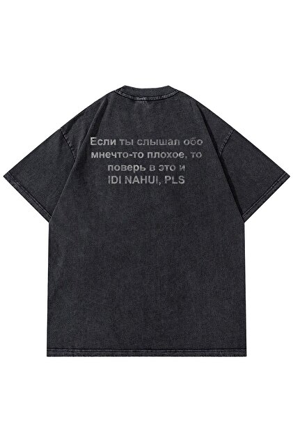 Trendiz Unisex idi Nahui Yıkamalı Tshirt Antrasit - Fiyatı, Yorumları