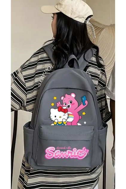 Hello Kitty X Cute Bears Sweet Double Print School, Classroom, Course Backpack - Mingalondon