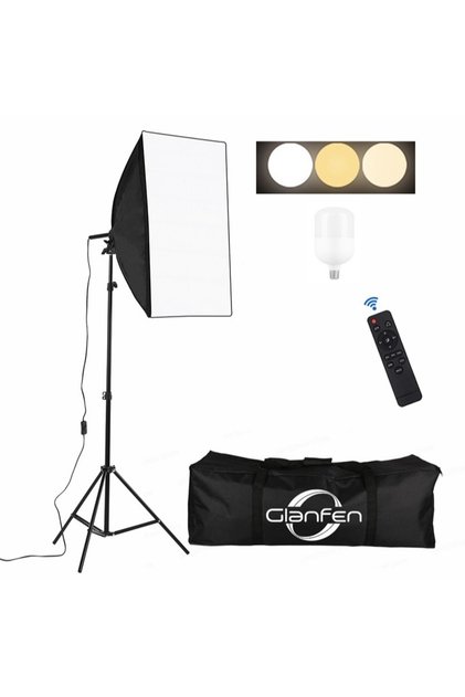 Photography Softbox Kit, 200W with 3 Color Bulbs, Softboxes & Carry Bag for Portraits