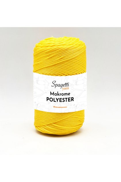 Polyester Macrame 2mm 250g Yellow Hand Knitting Yarn