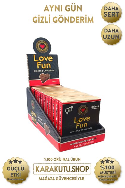 Love Fun Çikolata 12 Adet Lovefun Ginseng Çikolata Enerji Çikolata Bir Kutu Energy Chocolate