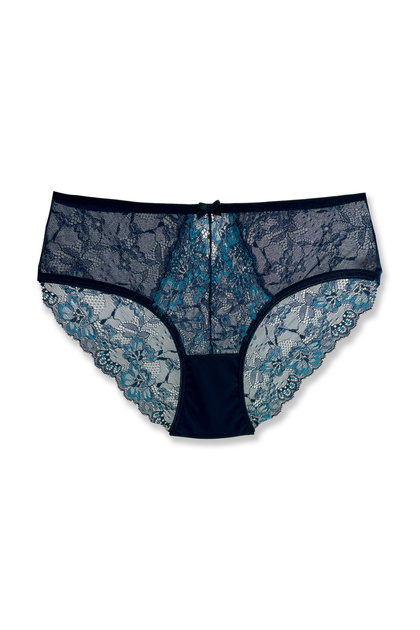 Double Color Lace Tulle High Waist Women's Panties