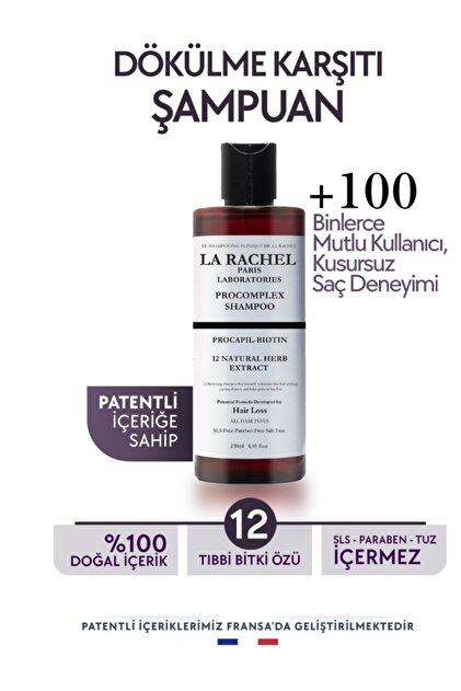 シャンプー Rachael La Rachel Saç Dökülmesine Karşı Güçlü Koruma Ve Saç Büyümesini