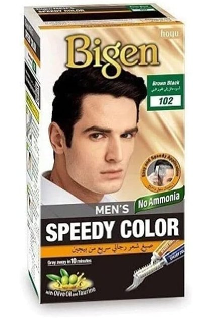 Bigen Men's Speedy No Ammonia Hair Color - Brown Black 102