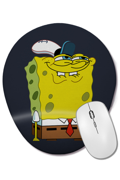 Spongebob Süngerbob 02 Bilek Destekli Oval Mouse Pad