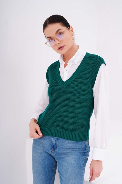 Women's Diamond Patterned Knitted Sweater 245158 -