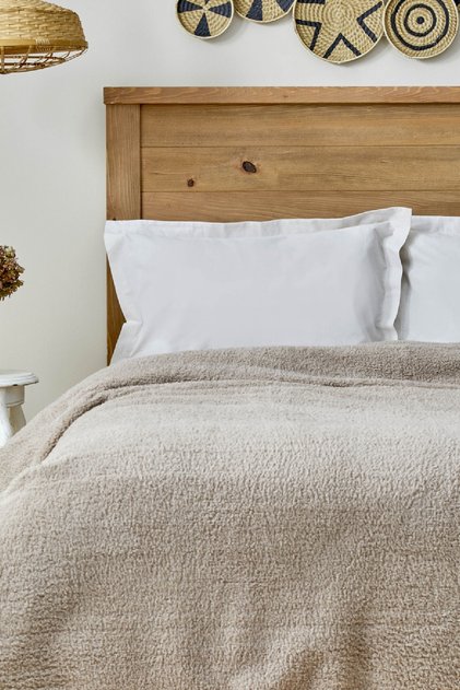 Pătură dublă Sherpa Beige Faye