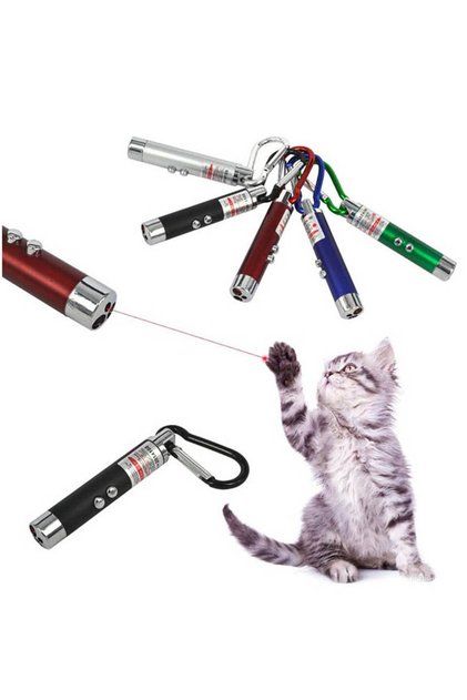 Cat Dog Multifunctional Led Luminous Toy Laser Toy with White Light, with Keychain 1Pcs