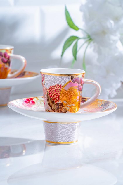 Dream 6-Person Porcelain Coffee Cup Set - 90 ml