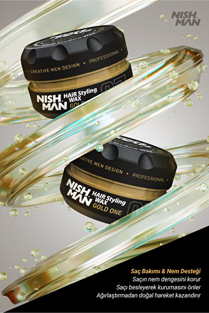 NISHMAN 07 Gold One Aqua Saç Şekillendirici Wax - Lüks Parlaklık