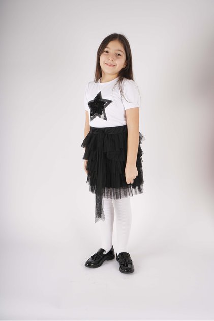 23 April 29 October Concept Star Detail Tulle Detail Layered Tutu Skirt Suit