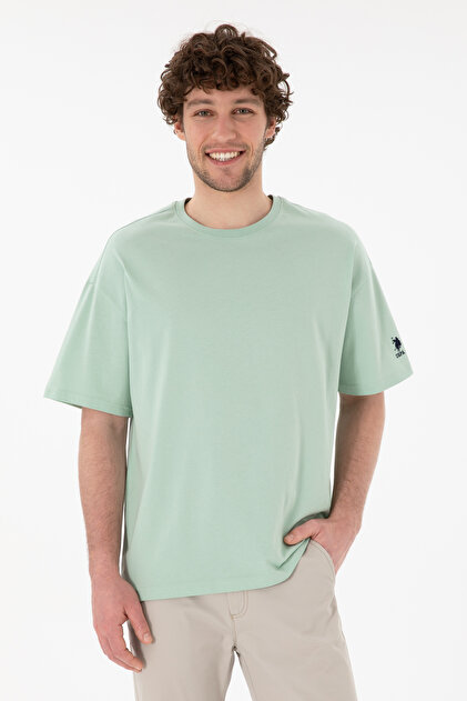 U.S. Polo Assn. Erkek Long Fit Bisiklet Yaka Su Yeşili Basic