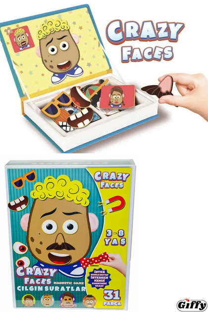giffy Oyuncak Manyetik Magnet 31 Parça Eğlenceli Suratlar
