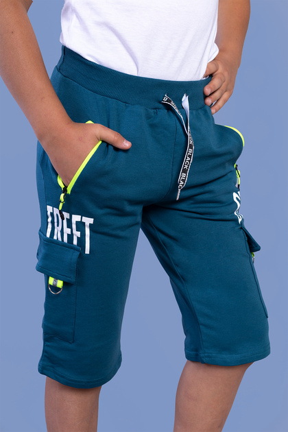 Boy's Pocket Detailed Printed Capri