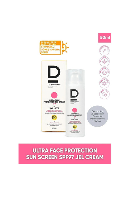 Ultra Face Protection Sun Gel Cream Spf 97 50 ml with High Protection Factor for All Skins