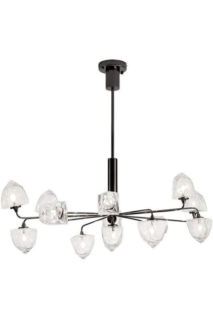 Black Crystal Chandelier, 11-Bulb Luxury Hanging Lamp, 100cm Diameter Modern Pendant Light